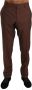 Dolce & Gabbana Elegante Bruine Wol en Zijde Formele Broek Brown Heren - Thumbnail 1