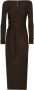 Dolce & Gabbana Bruine Wraparound Jurk met Boothals Bruin Dames - Thumbnail 1