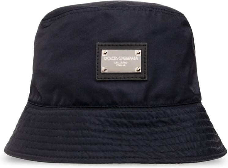 Dolce & Gabbana Bucket hat with logo Blauw Heren
