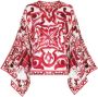Dolce & Gabbana Majolica Print Zijden Blouse Pink Dames - Thumbnail 1
