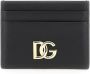 Dolce & Gabbana Stijlvolle Leren Kaarthouder met DG Metalen Plaat Black Dames - Thumbnail 4