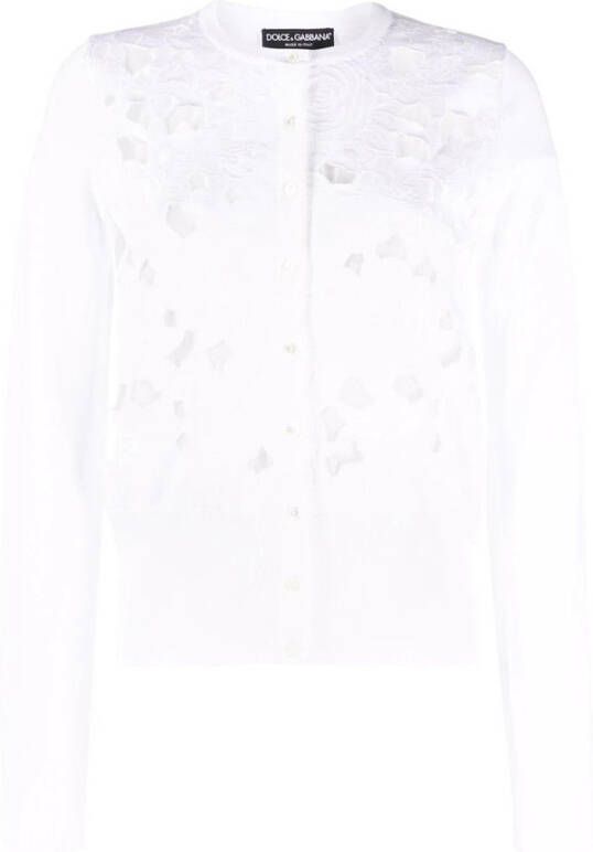 Dolce & Gabbana Stijlvolle Cardigan met Uniek Ontwerp White Dames