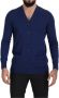 Dolce & Gabbana Blue Button Cardigan Virgin Wool Sweater Blauw - Thumbnail 4