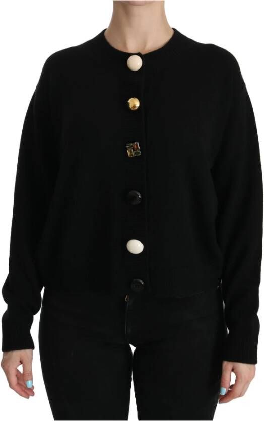 Dolce & Gabbana Luxe Cashmere Cardigan Sweater Black Dames