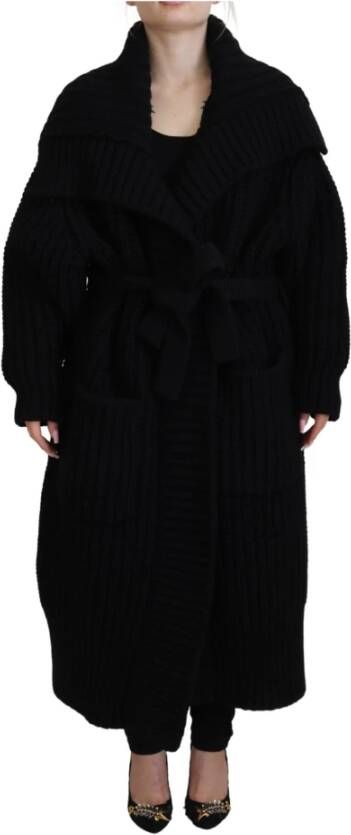 Dolce & Gabbana Zwarte Wol Kasjmier Gebreide Vest Trui Black Dames