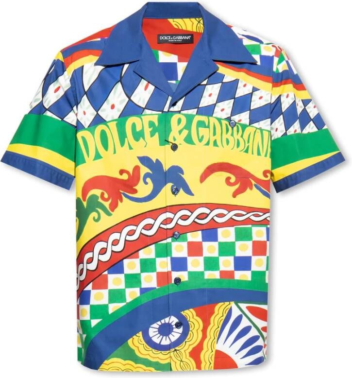 Dolce & Gabbana Multicolor Carretto Print Overhemd Multicolor Heren