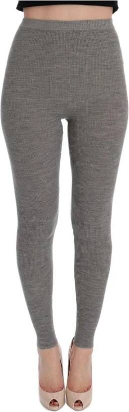 Dolce & Gabbana Luxe Cashmere Hoge Taille Tights Broek Gray Dames