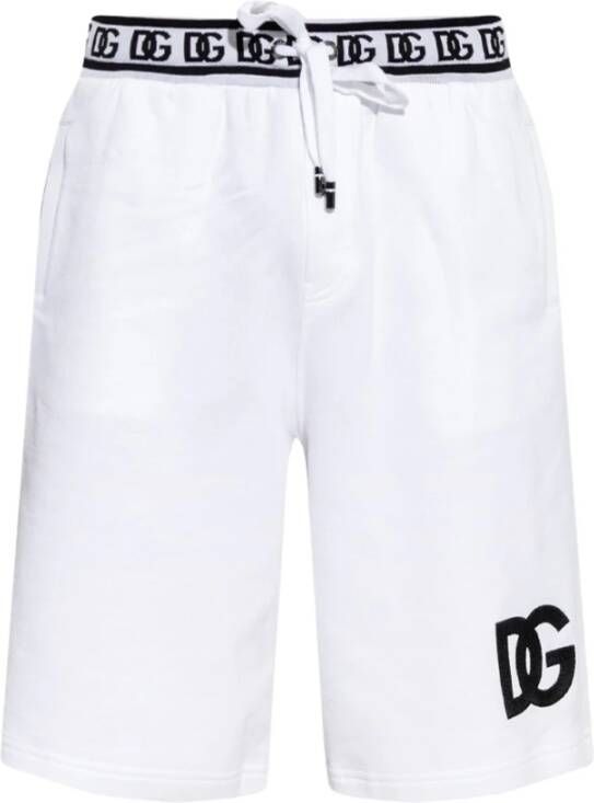 Dolce & Gabbana Casual witte shorts met trekkoord in de taille White Heren