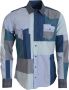 Dolce & Gabbana Blauwe Katoenen Patchwork Slim Fit Top Shirt Blue Heren - Thumbnail 1
