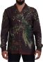 Dolce & Gabbana Bordeaux Ostrich Silk Satin Casual Herenoverhemd Brown Heren - Thumbnail 1