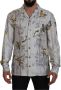 Dolce & Gabbana Witte Vogelprint Zijden Satijnen Casual Overhemd White Heren - Thumbnail 1