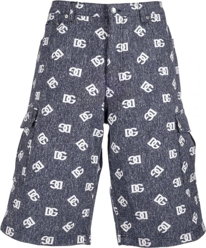 Dolce & Gabbana Regular Fit Shorts en Bermuda Blauw Heren