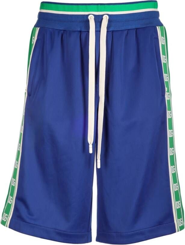 Dolce & Gabbana Shorts en Bermuda Regular Fit Geschikt voor warm klimaat 100% polyester Blauw Heren
