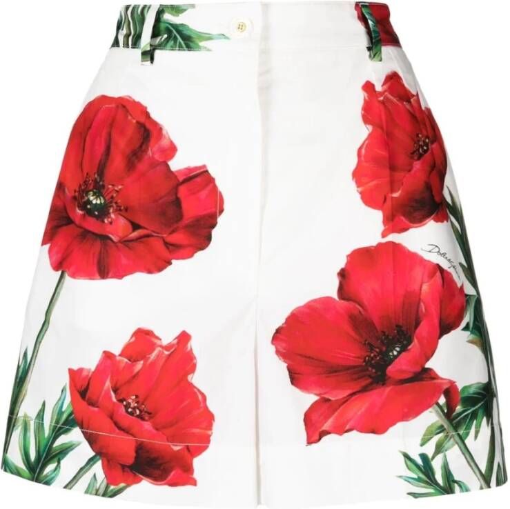 Dolce & Gabbana Shorts met bloemenprint White Dames