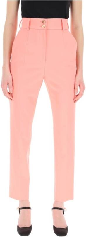 Dolce & Gabbana Slim-Fit Hoge Taille Chino`s Pink Dames