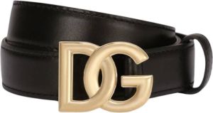Dolce & Gabbana Cintura Logata Vitello Liscio Zwart Dames