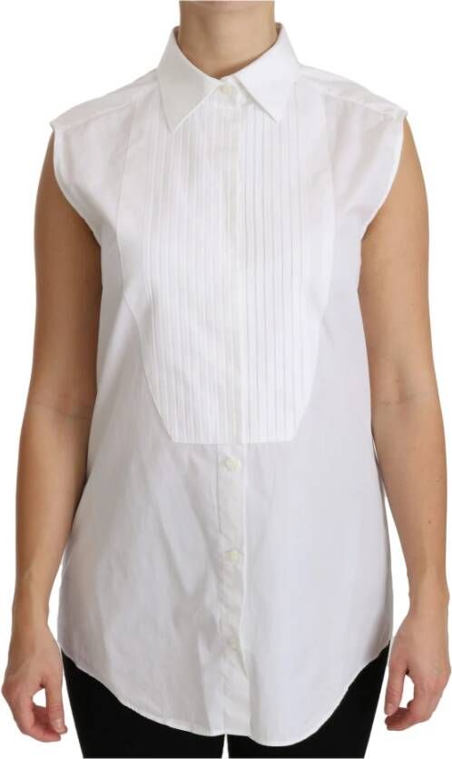 Dolce & Gabbana Collared Sleeveless Polo Shirt Wit Dames