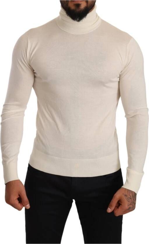 Dolce & Gabbana Pre-owned Cream Cashmere Turtleneck Pullover Sweater Beige Heren