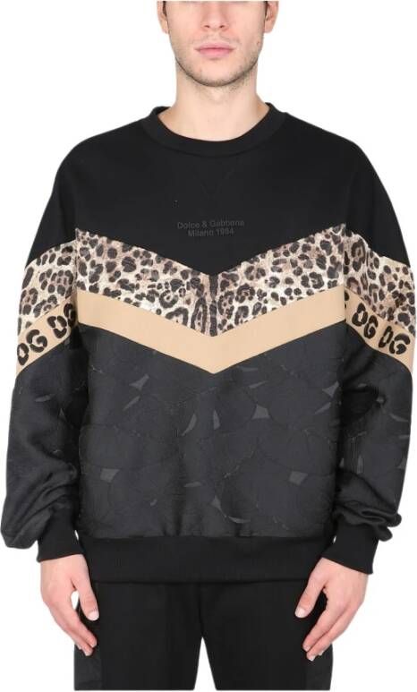 Dolce & Gabbana Crew Neck Sweatshirt Zwart Heren