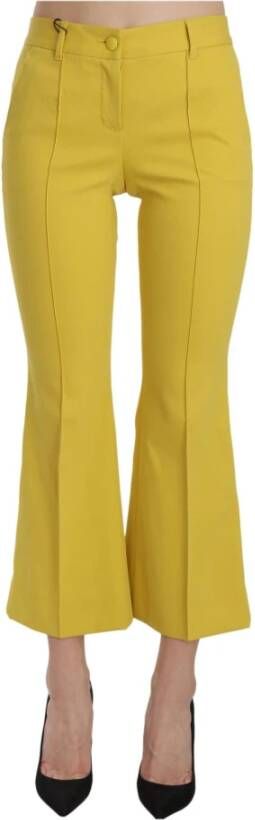 Dolce & Gabbana Gele Flared Bootcut Capri Broek Yellow Dames