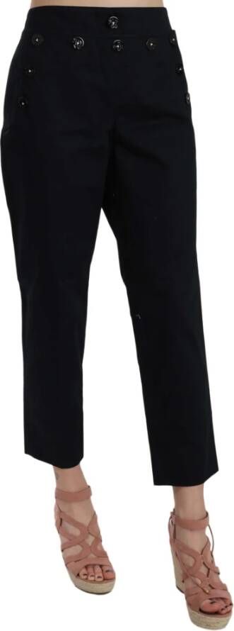 Dolce & Gabbana Prachtige Versierde Geknipte Broeken Black Dames - Foto 4