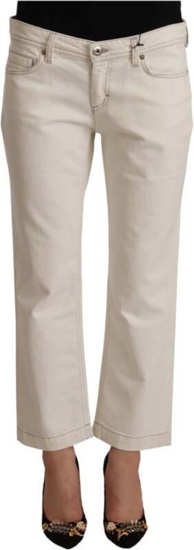 Dolce & Gabbana Stijlvolle Off White Flared Cropped Denim Jeans White Dames