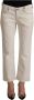Dolce & Gabbana Stijlvolle Off White Flared Cropped Denim Jeans White Dames - Thumbnail 1