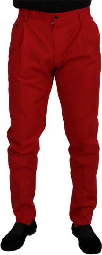 Dolce & Gabbana Rode Katoenen Broek Jeans Red Heren