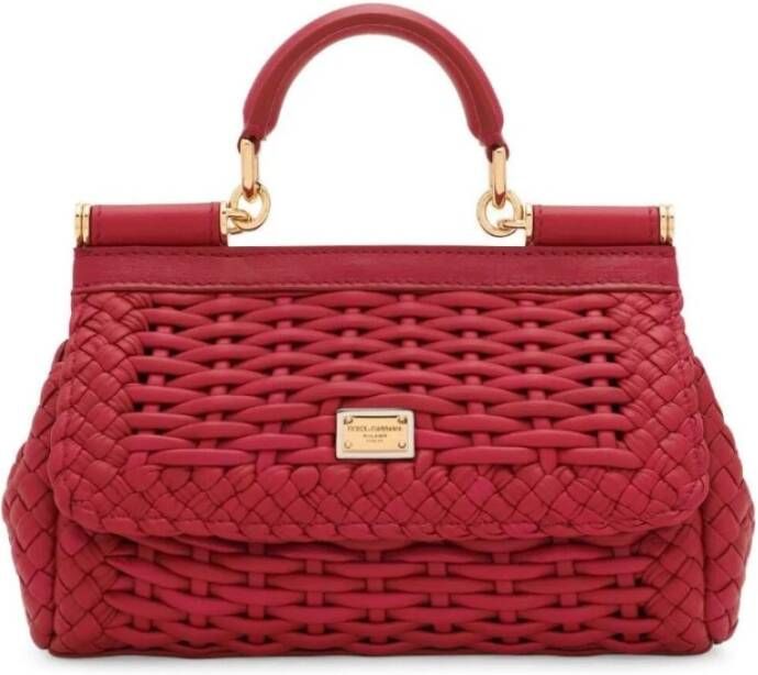 Dolce & Gabbana Luxe Wijnrode Lamsskin Crossbody Tas Red Dames