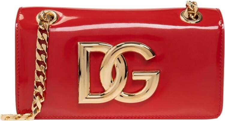 Dolce & Gabbana Helderrode Schoudertas van Kalfsleer Red Dames