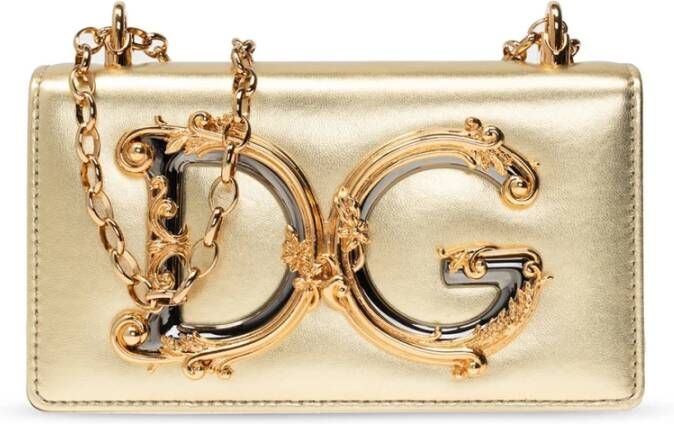 Dolce&Gabbana Crossbody bags DG Girls Bag In Nappa Mordore Leather in goud