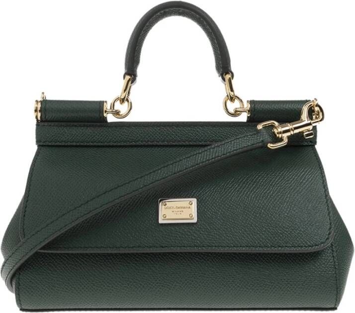 Dolce&Gabbana Satchels Sicily Top Handle Bag Dauphine Calfskin in groen