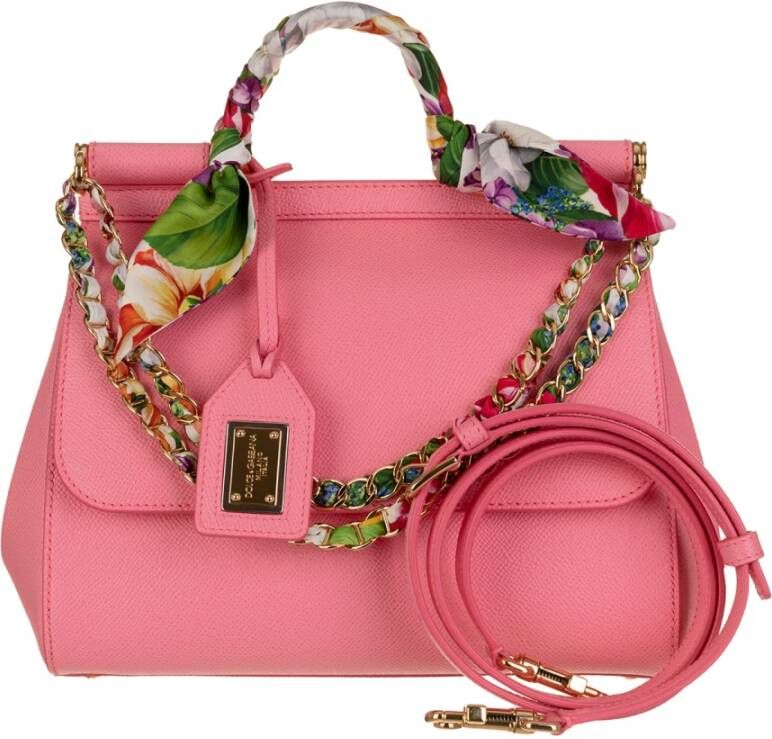 Dolce & Gabbana Elegante Zijden Cross Body Tas Pink Dames