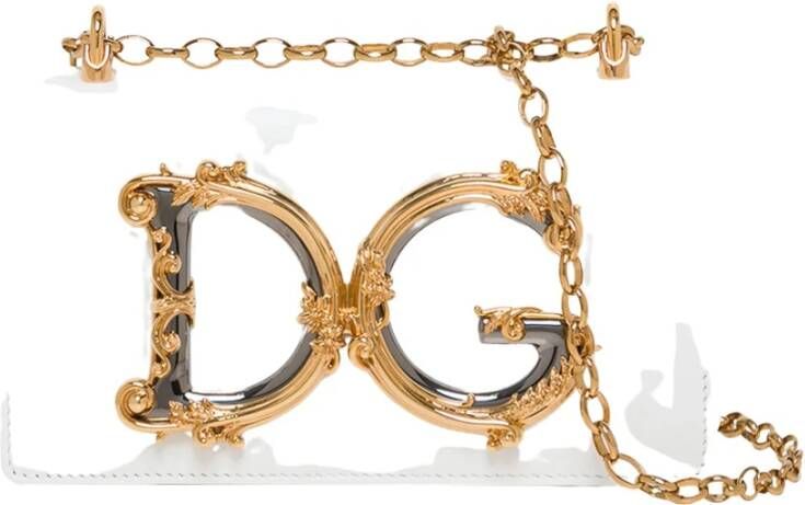 Dolce & Gabbana Stijlvolle witte leren crossbody tas White Dames