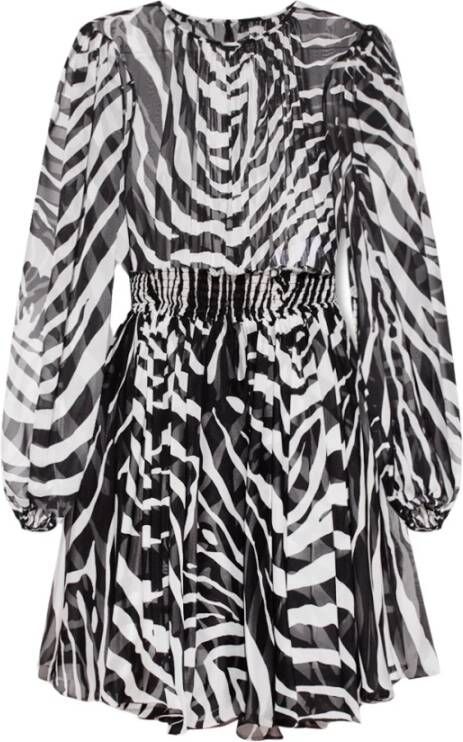 Dolce & Gabbana Dagjurk met zebraprint en pofmouwen Black Dames