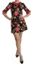 Dolce & Gabbana Zwarte Bloemen Kant A-Lijn Mini Jurk Black Dames - Thumbnail 1