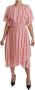 Dolce & Gabbana Speelse Roze Polka Dots A-lijn Midi Jurk Pink Dames - Thumbnail 1