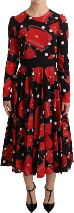 Dolce & Gabbana Dag Midi -jurk Zwart Dames