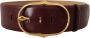 Dolce & Gabbana Donkerbruine Leren Riem met Gouden Ovaal Gesp Brown Dames - Thumbnail 1