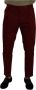 Dolce & Gabbana Dark Red Cotton Mens Chinos Trouser Dress Pants Rood Heren - Thumbnail 1