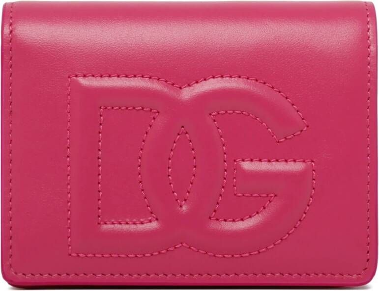 Dolce & Gabbana Roze Portemonnee met Knoopsluiting en Binnenzak met Rits Purple Dames