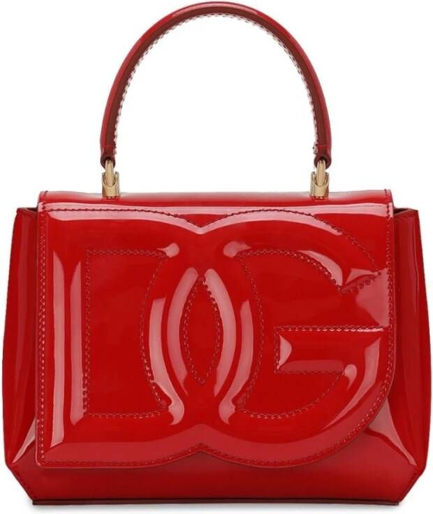 Dolce & Gabbana Leren handtas met verstelbare riem Red Dames