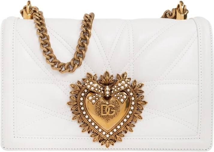 Dolce&Gabbana Crossbody bags Devotion Matelasse Quilted Shoulder Bag in wit