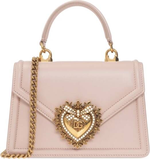 Dolce&Gabbana Satchels DG Amore Saddle Bag in poeder roze