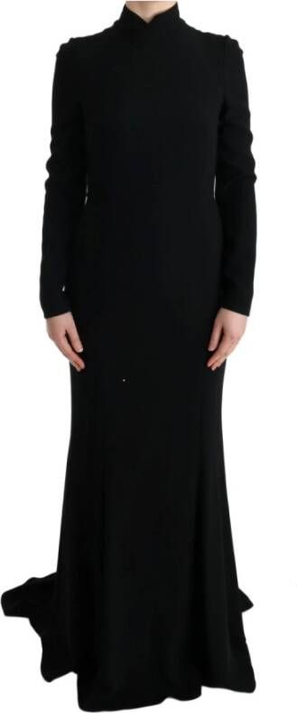 Dolce & Gabbana DG Black Stretch Lange jurk schede jurk Zwart Dames