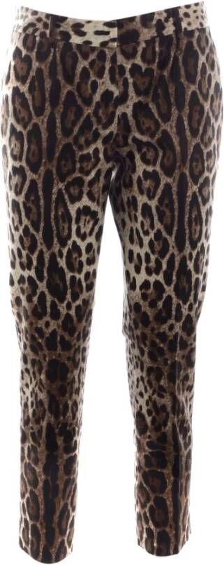 Dolce & Gabbana Dierenprint broek voor vrouwen Bruin Dames