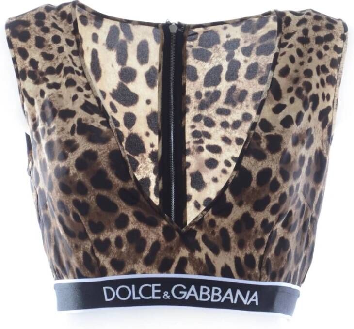 Dolce & Gabbana Dierenprint Dames Top Bruin Dames