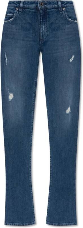 Dolce & Gabbana Slim Fit Elephant Flare Jeans Blue Dames