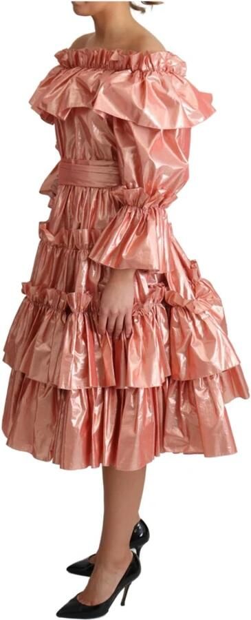 Dolce & Gabbana A-lijn lange mouwen jurk met metallic accenten Pink Dames - Foto 3