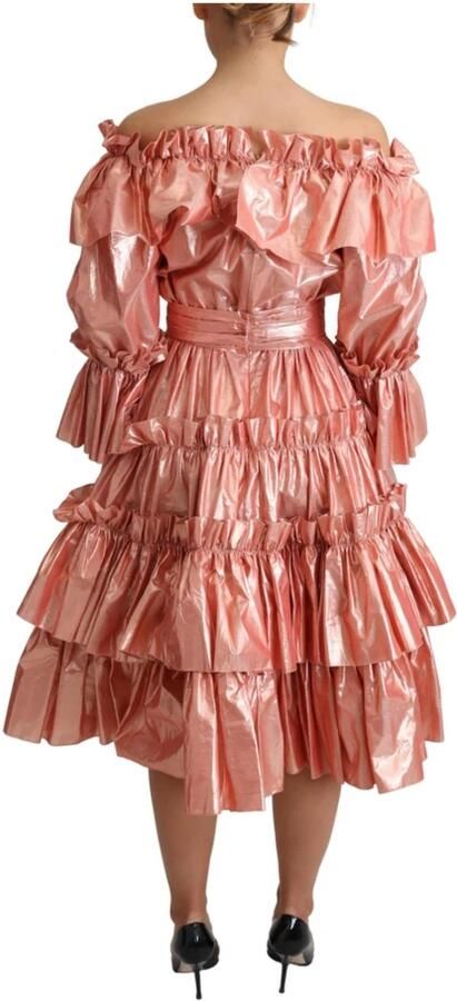 Dolce & Gabbana A-lijn lange mouwen jurk met metallic accenten Pink Dames - Foto 2